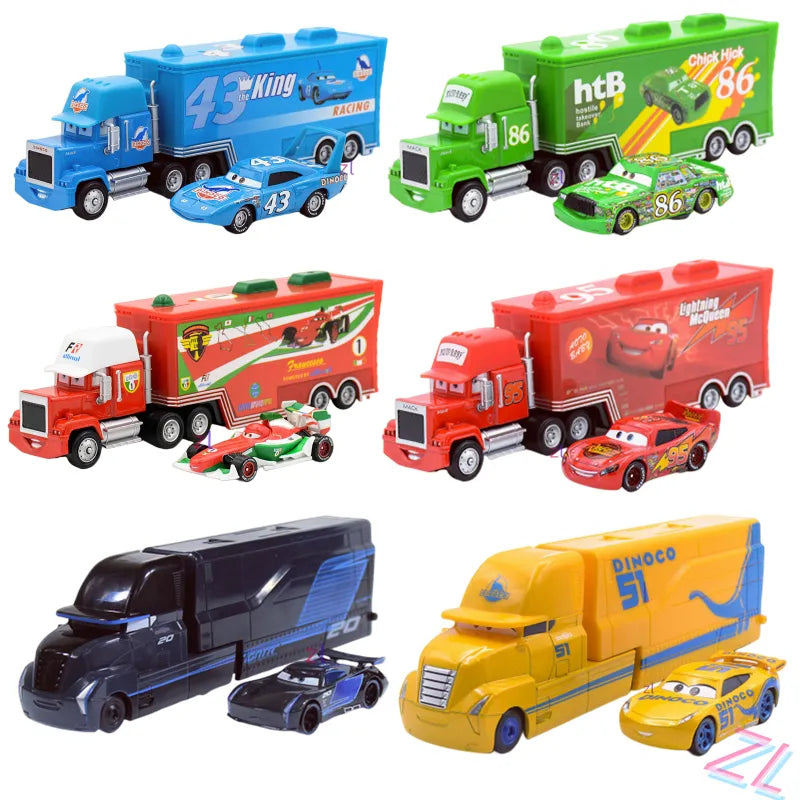 Disney Pixar Cars Truck n' Trailer Set 1:55 Alloy Collection